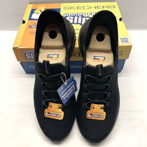 Skechers Mens 10.5 Slip-In's Vegan Air Cooled Memory Foam Black Sneakers New